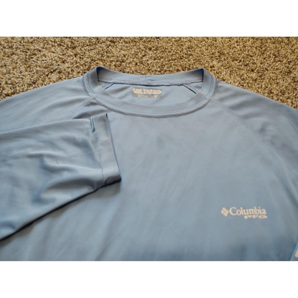 Columbia PFG Terminal Tackle Long Sleeve Shirt Mens Medium Blue FM6094 UPF 50